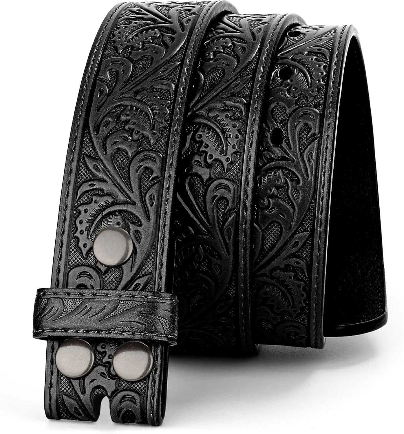Western Leather Belt Strap for Men Women Cowboy Cowgirl Leather Mens Belts for Jeans Birthday Christmas Belt Gifts