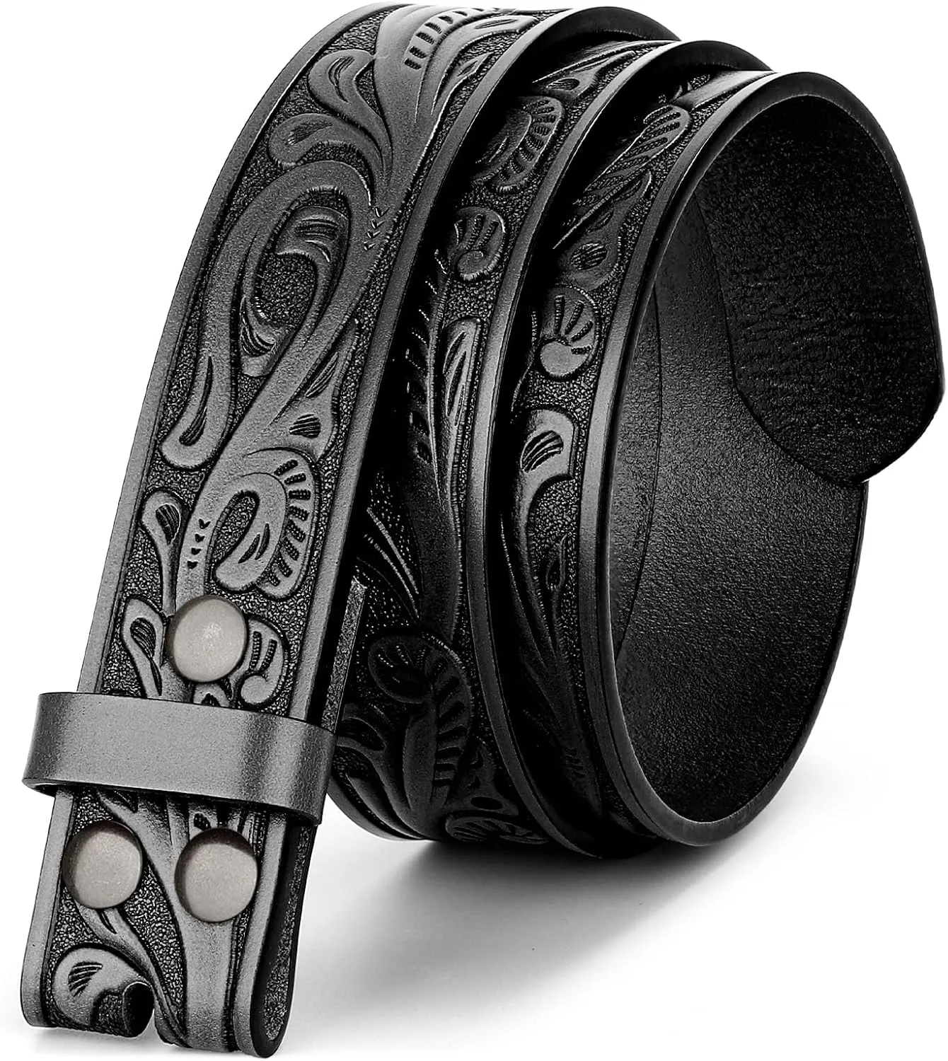 Western Leather Belt Strap for Men Women Cowboy Cowgirl Leather Mens Belts for Jeans Birthday Christmas Belt Gifts