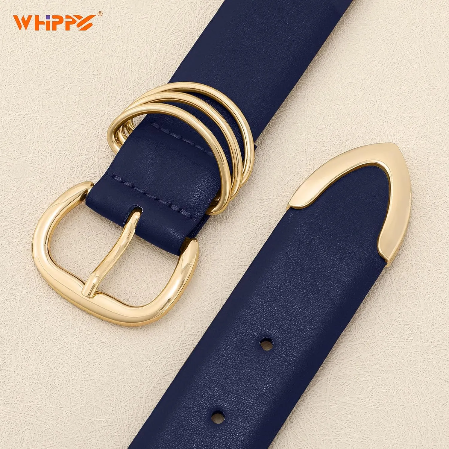 WHIPPY Women Leather Belts for Jeans Pants Dress Fashion Gold Buckle Ladies Waist Belt Casual Women Belts