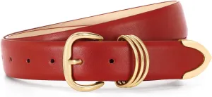 WHIPPY Women Leather Belts for Jeans Pants Dress Fashion Gold Buckle Ladies Waist Belt Casual Women Belts
