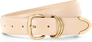 WHIPPY Women Leather Belts for Jeans Pants Dress Fashion Gold Buckle Ladies Waist Belt Casual Women Belts