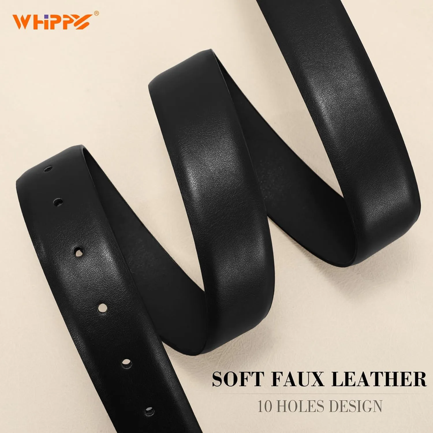 WHIPPY Women Leather Belts for Jeans Pants Dress Fashion Gold Buckle Ladies Waist Belt Casual Women Belts