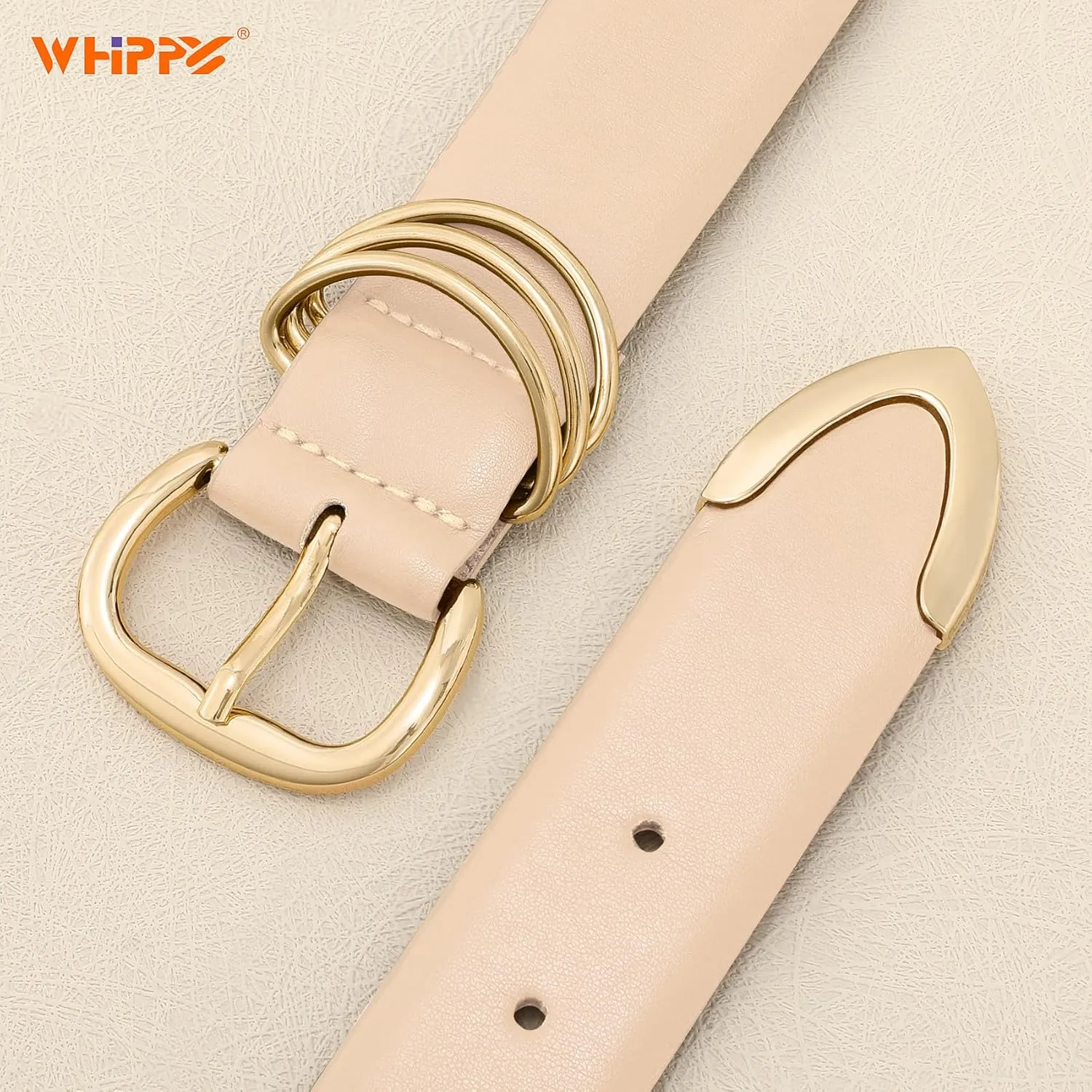 WHIPPY Women Leather Belts for Jeans Pants Dress Fashion Gold Buckle Ladies Waist Belt Casual Women Belts