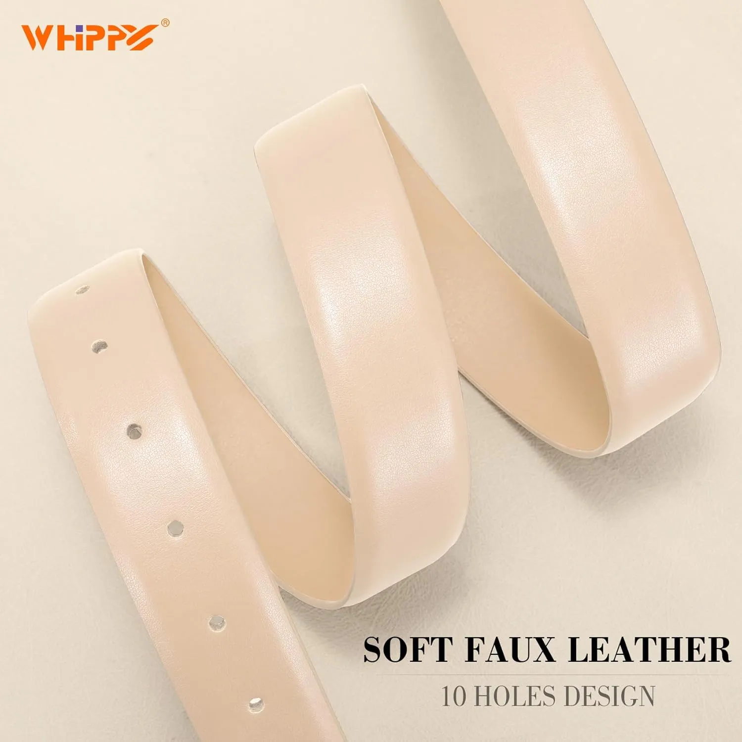 WHIPPY Women Leather Belts for Jeans Pants Dress Fashion Gold Buckle Ladies Waist Belt Casual Women Belts