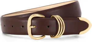 WHIPPY Women Leather Belts for Jeans Pants Dress Fashion Gold Buckle Ladies Waist Belt Casual Women Belts