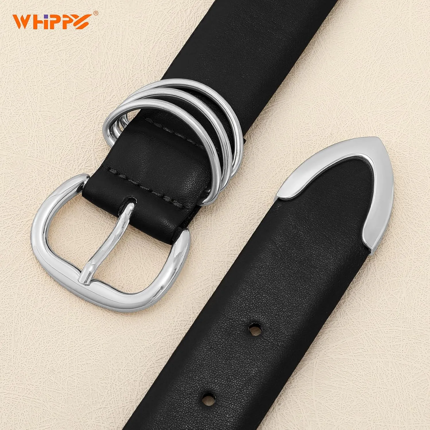 WHIPPY Women Leather Belts for Jeans Pants Dress Fashion Gold Buckle Ladies Waist Belt Casual Women Belts