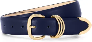 WHIPPY Women Leather Belts for Jeans Pants Dress Fashion Gold Buckle Ladies Waist Belt Casual Women Belts