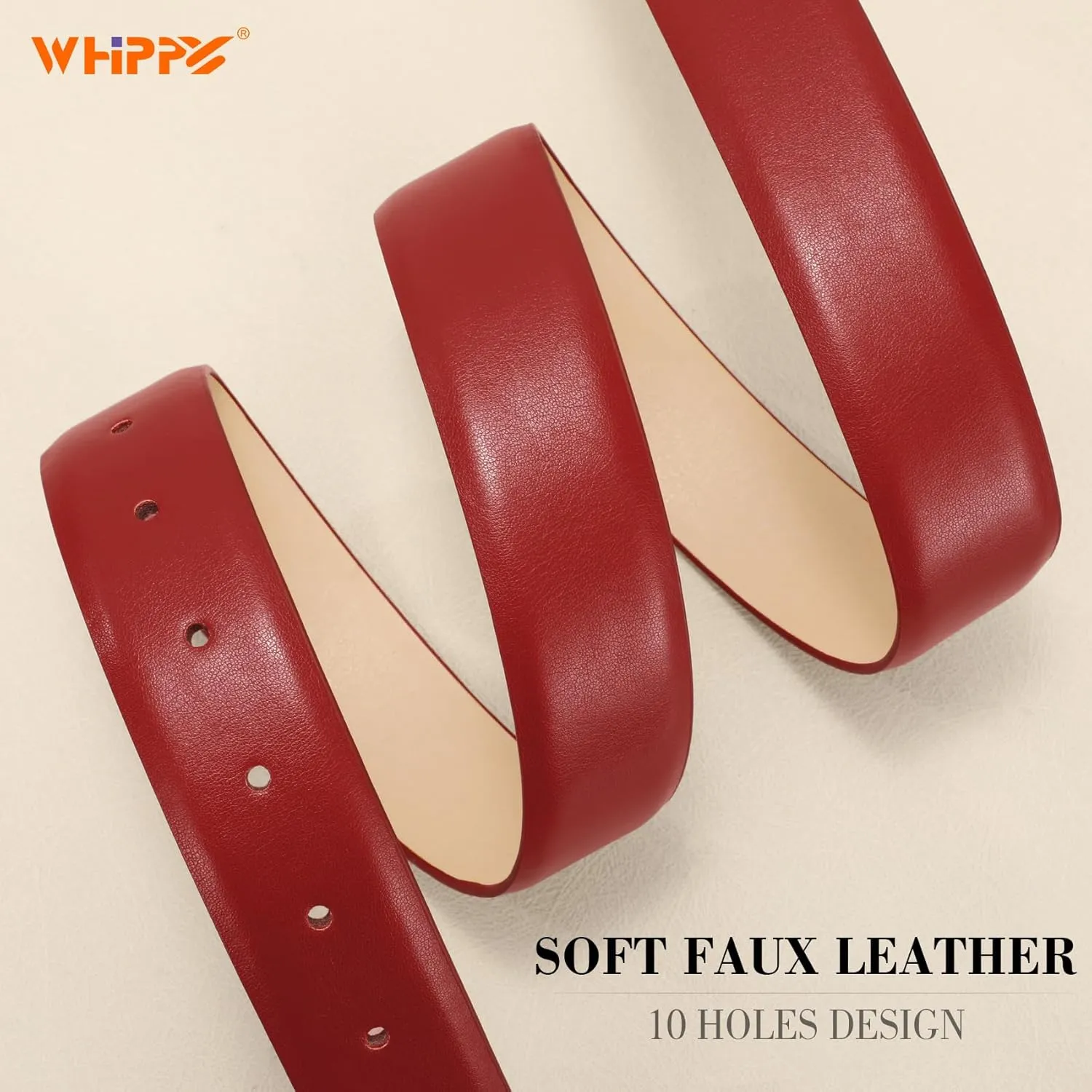 WHIPPY Women Leather Belts for Jeans Pants Dress Fashion Gold Buckle Ladies Waist Belt Casual Women Belts