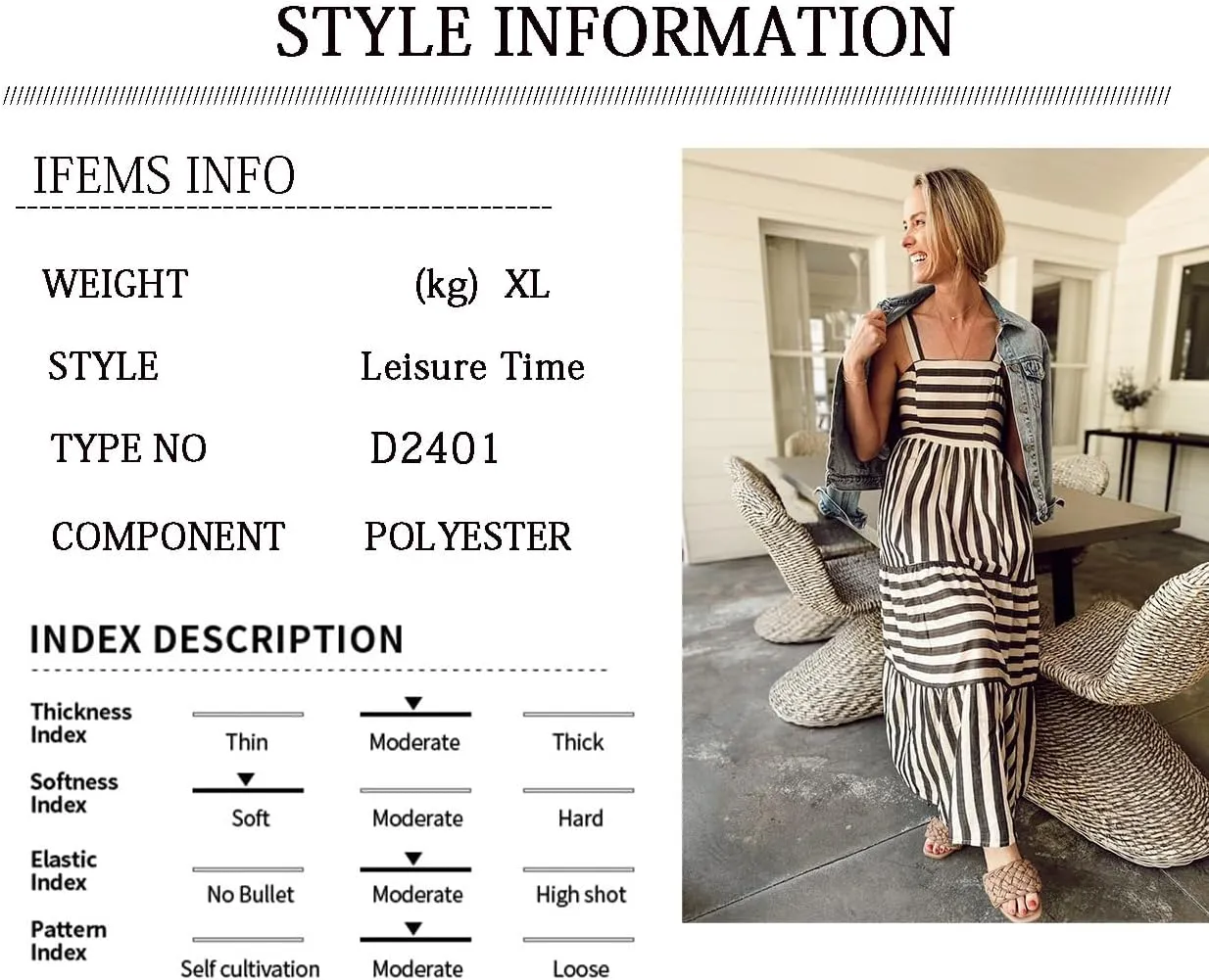 Womans 2024 Summer Striped Maxi Smocked Flowy Dress Tie Strap Sleeveless Casual Beach Sundress