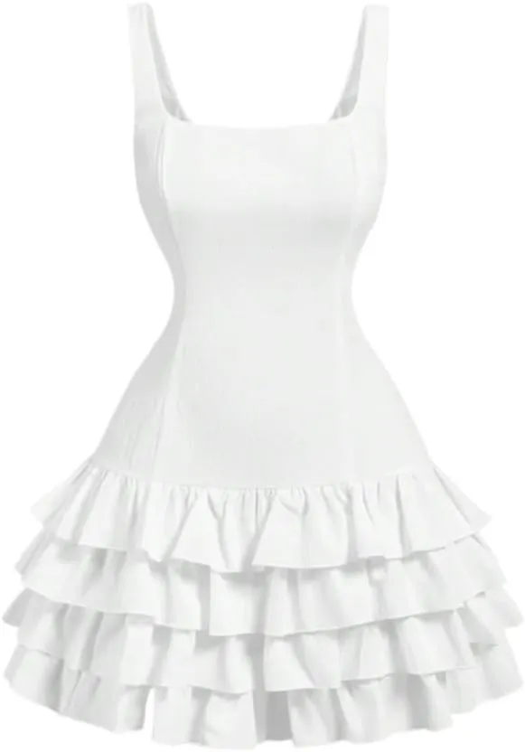 Women's Cute Square Neck Summer Short Dresses Wedding Brides Backless Fashion Short Dresses for Women
