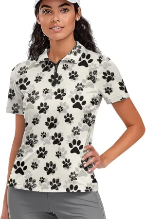Women's Short Sleeve Golf Tennis Shirts Lightweight Zip Up Quick Dry Workout Pullover Tops Polo Shirts XS-2XL