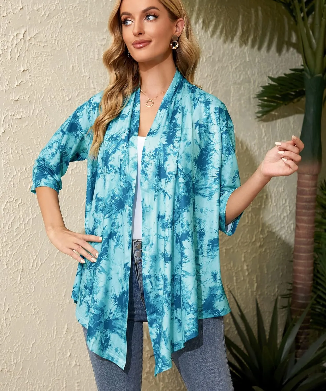 Women's Shurgs Open Front Cardigan 3/4 Sleeves Lightweight Casual S-XXL