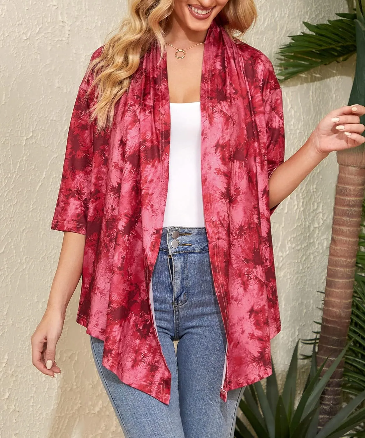 Women's Shurgs Open Front Cardigan 3/4 Sleeves Lightweight Casual S-XXL