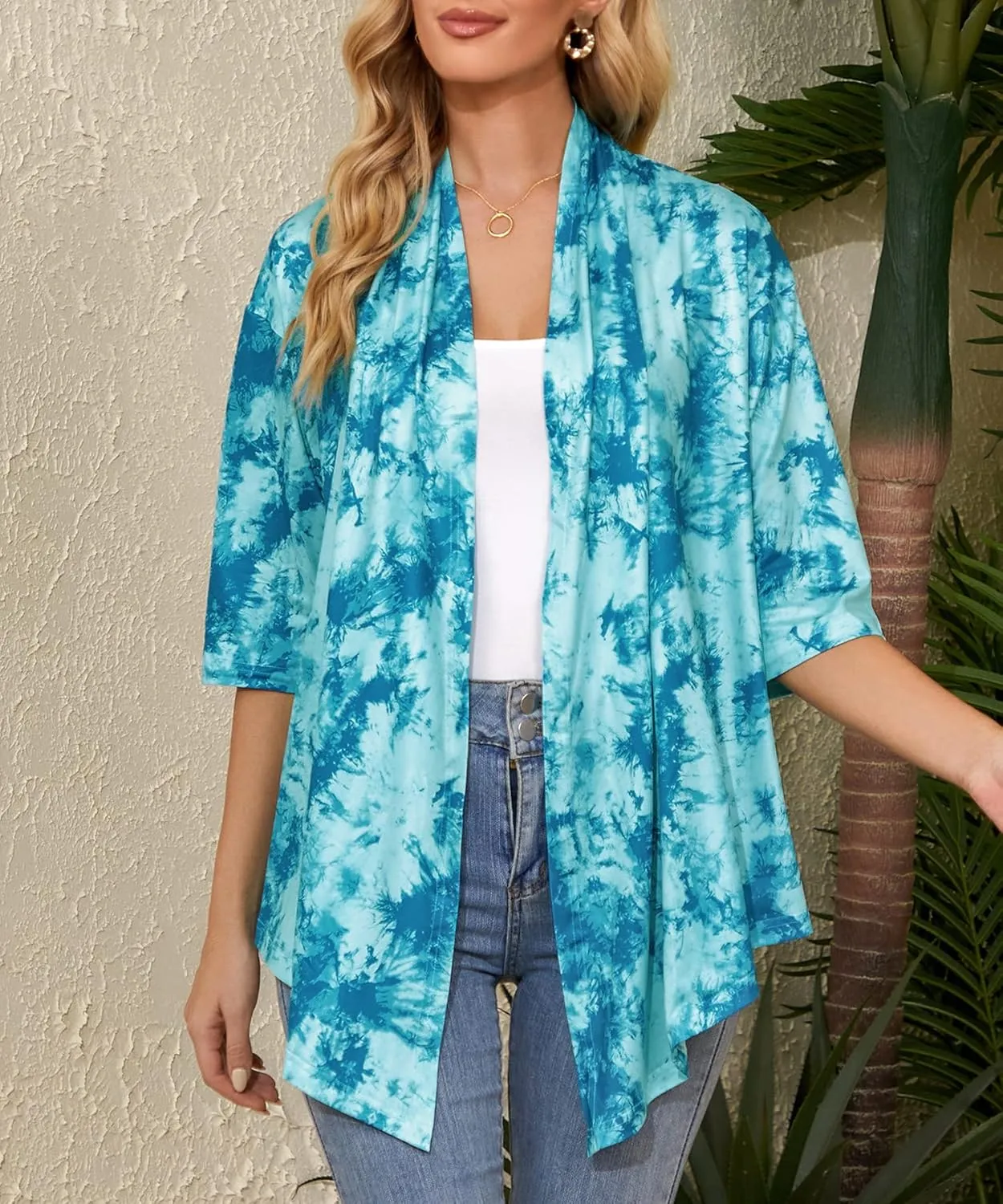 Women's Shurgs Open Front Cardigan 3/4 Sleeves Lightweight Casual S-XXL