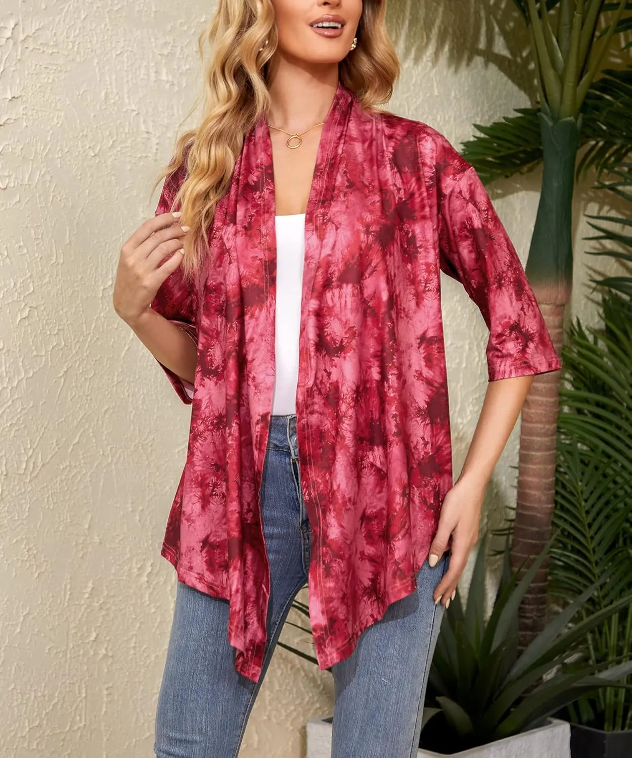 Women's Shurgs Open Front Cardigan 3/4 Sleeves Lightweight Casual S-XXL