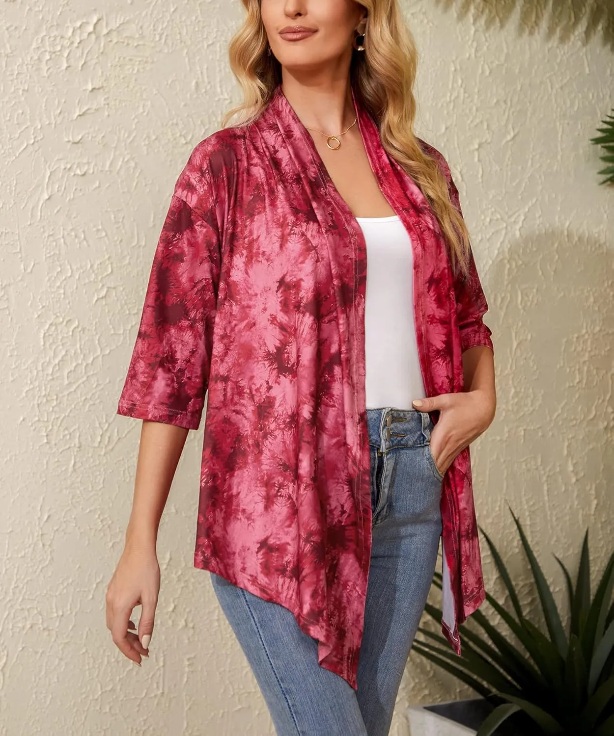 Women's Shurgs Open Front Cardigan 3/4 Sleeves Lightweight Casual S-XXL
