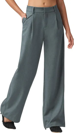 Women's Wide Leg Work Dress Pants High Waisted Casual Slacks Business Office Pants with Pockets 29"/31"