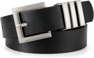 XZQTIVE Plus Size Women's Leather Belts for Jeans Pants Dress Fashion Ladies Waist Belt with Square Gold Buckle