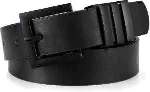 XZQTIVE Plus Size Women's Leather Belts for Jeans Pants Dress Fashion Ladies Waist Belt with Square Gold Buckle
