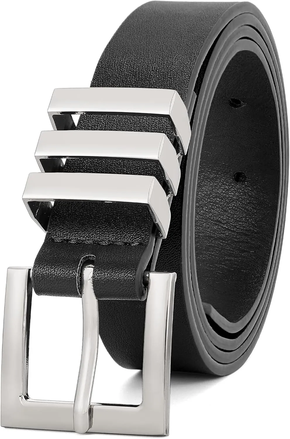 XZQTIVE Plus Size Women's Leather Belts for Jeans Pants Dress Fashion Ladies Waist Belt with Square Gold Buckle