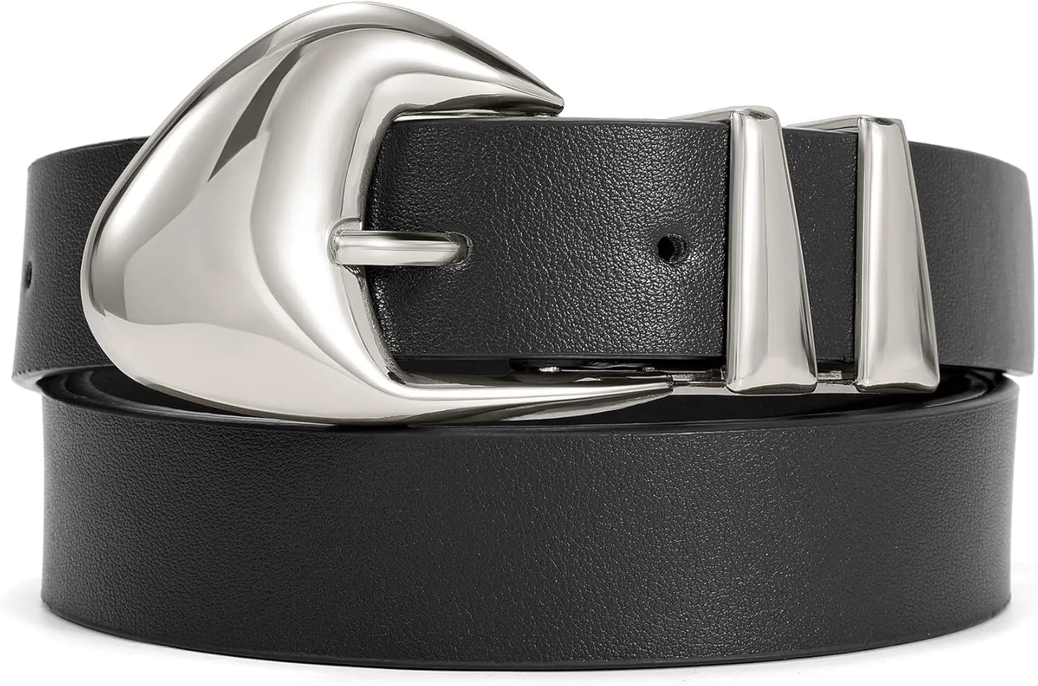 XZQTIVE Women's Leather Belts for Jeans Dress Pants Black Brown Belts for Women Ladies Waist Belts with Gold Buckle