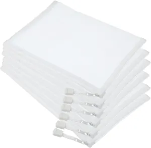 YOKIVE 6 Pack Mesh Cosmetic Bags, A5 Nylon Pencil Cases | Zipper Travel Organizers Makeup Pouch, Great for Home(White)