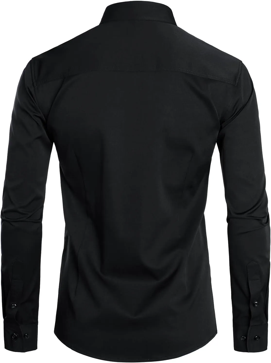 ZEROYAA Mens Slim Fit Long Sleeve Tuxedo Dress Shirts/Prom Performing Shirts