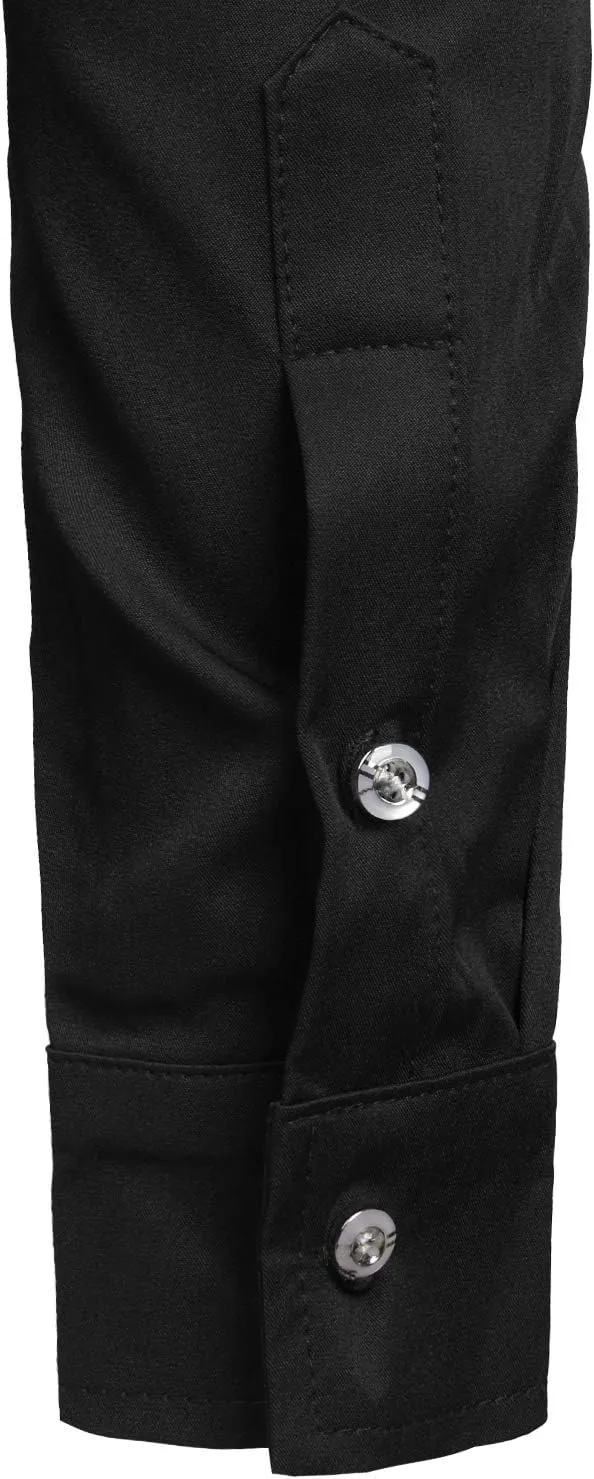 ZEROYAA Mens Slim Fit Long Sleeve Tuxedo Dress Shirts/Prom Performing Shirts